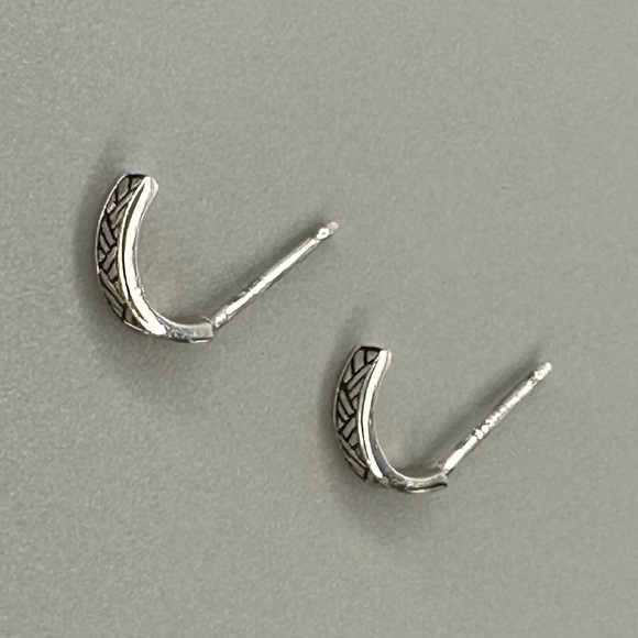 Chic Sterling Silver Tiny Huggie Hoops - Delicate Half Hoop Earrings - Picture 16 of 16